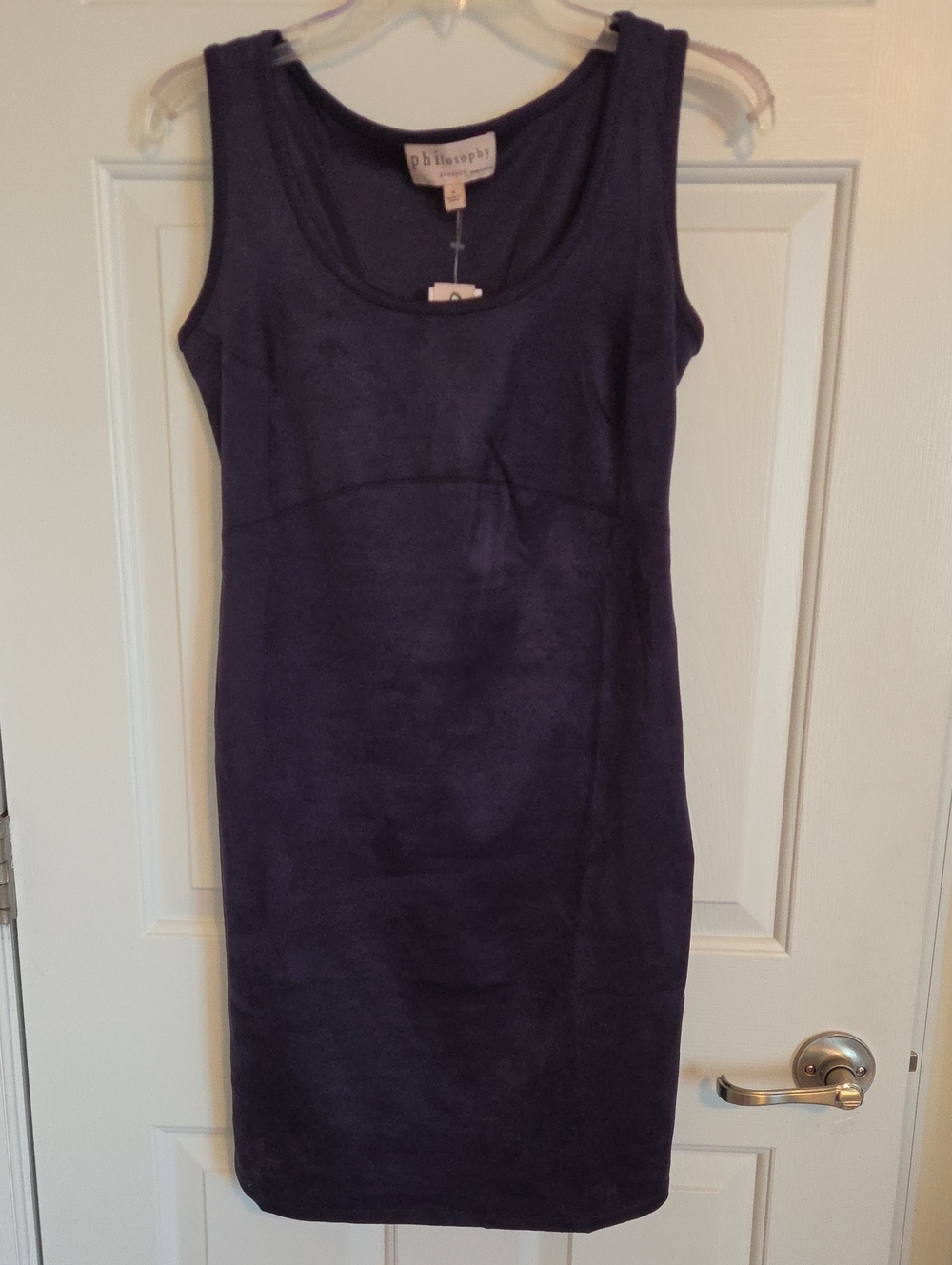 Philosophy Sleveless Faux Suede Dress Blue
